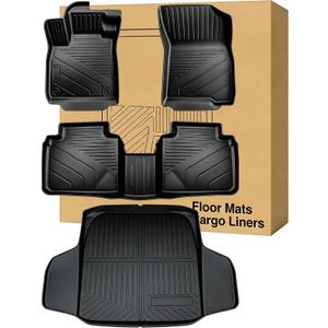Floor Mats Cargo Liners Compatible with 2023-2026 Honda Accord All Weather Protector Waterproof Durable Anti-Slip Odorless Custom-fit Front Rear Rows Back Trunk Tray Full Set Carpet Liner