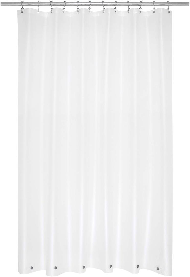 Mrs Awesome Extra Long Shower Curtain Liner with 6 Magnets 72 x 84 inch, Frosted PEVA 8G Heavy Duty Thick Plastic Shower Curtain, Waterproof, 72x84, Frost (2b. Translucent-heavy)