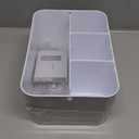 Plastic Shower Caddy Basket - Portable Large Bath Storage Organizer Bin Tote with Handle and divider for College Dorm,Cabinet,Bathroom Counter, Brushed Nickel White