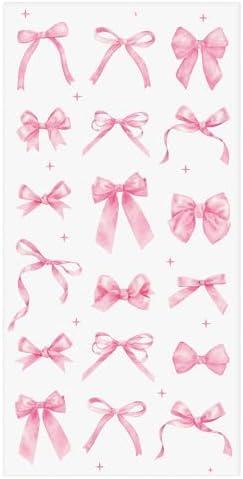 R HORSE Coquette Pink Bow Beach Towel for Girls Women, 30 x 60 inch Microfiber Summer Beach Pool Towel Quick Dry Sand Free Blanket for Bath Sport Travel Swimming Camping Party Supplies