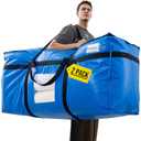 TAILI 69 Gallon Extra Large Storage Bags, XXL Blue Heavy Duty Moving Bags For Storage with Visible Window, Wrap Around Handles, Totes for Space Saving, Alternative to Moving Boxes (2 Pack)