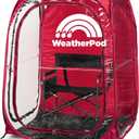 WeatherPod The Original Shark Tank MyPod 1-2 Person Pop-Up Pod - Stay Warm, Dry, and Out of The Sun - Weather Pod for Sports, Rain, or Wind (Red, 46" L x 46" W x 59" H)