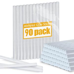 90 Count Hot Glue Sticks 4" Long x .27" Diameter Mini Size Hot Melt Glue Sticks Compatible with Most Glue Guns for Crafting, DIY, Home Repair, Clear - 1 Pack