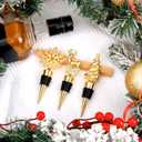 Christmas Wine Stopper 3PCS Christmas Decorations Bottle Stoppers for Party Decorations Wine Stopper Xmas Gift Decorative Gold Xmas Bottle Stoppers for Birthday Supplies Accessories Wedding Party