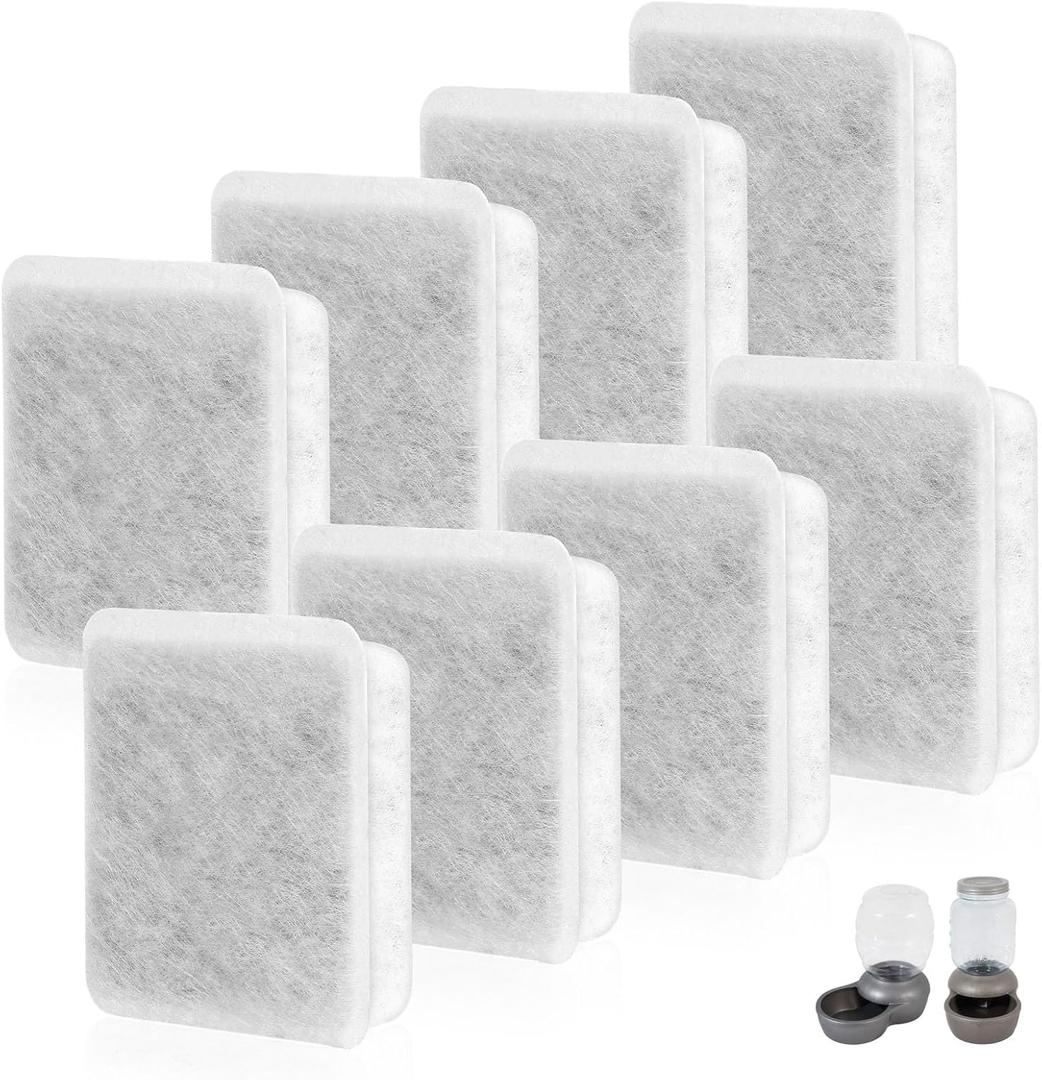 Pet Fountain Charcoal Water Filter Replacement, Dog Cat Water Bowl Filter Pet Water Filter Fit for Gravity Waterer Bowls Pack of 8
