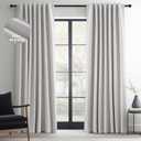 Topfinel Grey Beige Linen Blackout Curtains 84 Inch Long for Bedroom Living Room, Greige Gray Pinch Pleat Back Tab Gothic Moody Viral Drapes Modern Boho Curtains for Window Dining Room 7 FT