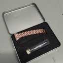 Bands Compatible with Fitbit Versa 2/Versa Lite/Versa, Women Replacement Metal Rhinestone Bling Bracelet Wristband, Rose Gold