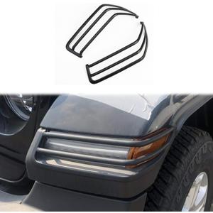 Black Plastic Front Turn Signal Light Cover Trims Accessories for 2018-2026 Jeep Wrangler JL