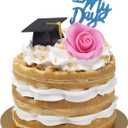 DecoPac Grad Hat Cupcake Toppers, 24 Graduation Cake Pics, Black Grad Hat DecoPics, Food Safe Cake Decorations - 24 Pack