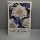 TrhjumpQx William Morris Wall Art William Morris Poster Blue floral art William Morris Prints Exhibition Print Posters Vintage Wall Art Poster for Living Room Bedroom 16x24inch Framed (16L" x 24W")