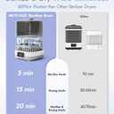 NCVI 20-Minute Baby Bottle Steamer Sterilizer and Dryer with 2 Bottle Trays for 8 Bottles, Fast Electric Steam Sterilization Disinfection for All Bottles, Pacifiers, Teether and Breast Pump Parts