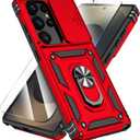 SunStory Case for Samsung Galaxy S25 Ultra Case with HD Screen Protector & Kickstand & Slide Camera Cover,[ Military-Grade ] Protective Phone Case for Galaxy S25 Ultra 6.9",Red