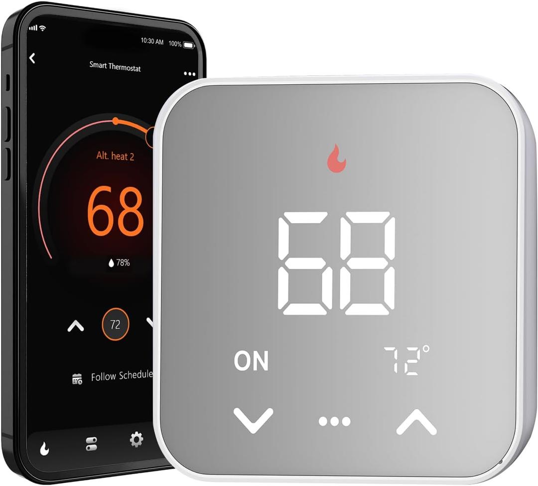 Smart Thermostat for House, WiFi Programmable Thermostat, Compatible with Alexa and Google Assistant, Remote Control Tuya/Smart Life