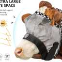 Harrison Howard Cattle Livestock Fly Mask Breathable Mesh Padded Edging with Fun Patterns Large Spacing Forelock Opening Design Adjustable Fit for Cattle Light Grey