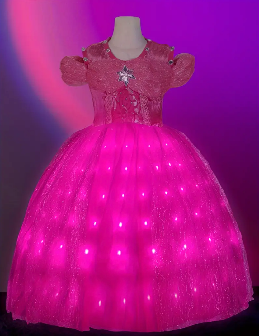 Prom Dress Mesh Costume for Christmas Halloween Fancy (Batteries Not Included), Size 130