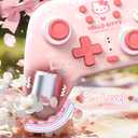 Kuitmor Pink Switch Controller,Hello Kitty Hall Effect Controllers Wireless for Switch 2/1/OLED/Lite,PC,Android,iOS, Bluetooth + Wired + 2.4G Receiver (Sold Separately),1000mAh Battery,6-Axis Gyro,Dual Vibration,RGB Breathing Light