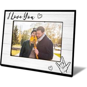 Couples Picture Frame | Love Photo Frames for Valentines Day Engagement Wedding Gifts, 4x6 Heart Picture Frame for Home Table Decor-A03