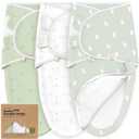 Baby Swaddle Sleep Sacks with Zipper - 3-Pack Swaddles for Newborns 0-3 Months, Infant, Baby Girls, Boys, Soft & Durable Newborn Sleep Sack, Easy Diaper Change Swaddling Blanket (Bunnies, OS)