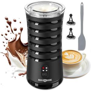 Paris Rhne Milk Frother, 4-in-1 Milk Steamer and Frother, Hot & Cold Foam Milk Warmer with Temperature Control, Auto Shut-Off Frothers for Coffee, Latte, Cappuccino, Macchiato (Black)