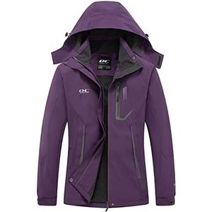 Diamond Candy Women's Waterproof Rain Jacket with Hood Lightweight Outdoors Raincoat, XL