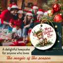 2 x Funny Reindeer Ornaments 2025, Wild Animal Lovers Gifts for Women, Cute Deer Gifts for Friends, Neighbors, Family, Ceramic Ornament for Nature Christmas Decorations