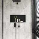 Neodrain Shower Niche, Insert Bathroom Storage Shower Shelf, Stainless Steel Recessed Wall Niche No Tiled Recessed Cabinet Waterproof for Shower Storage(Matte Black,24"x12")