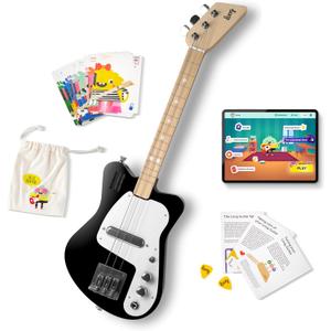 Loog Mini Electric kids Guitar for Beginners built-in Amp Ages 3+ Learning App and Lessons Included (Black)