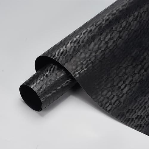 2x AuMoHall Black Carbon Fiber Vinyl Wrap, Matte Honeycomb Hex Pattern Car Wrap Vinyl with Air Release Technology for DIY Auto Exterior & Interior Decoration, 59.84" x 23.62"