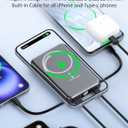 Magnetic Portable Charger, 10000mAh Power Bank, 5 in 1 Portable Charger with Built in Cable, 20W Fast Charging for Magsafe Battery Pack Compatible with iPhone 17/16/15/14/13/12 Pro/Pro Max-Black