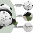 23 Inch Large Silent Wall Clock, Panda with Bamboo Design Wall Decor for Living Room, Modern Chinese Style Metal Clock with Wooden Hands, Art Decorative Clock for Home, Office, Gift