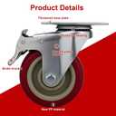 6 Pcs 4 Inch Heavy Duty Casters, (6 casters Load Capacity 3300 lbs) Lockable Swivel Bearing Caster with Brakes for Workbenches, Shelves, Carts, Etc.