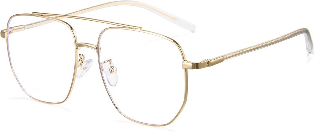 Cyxus Oversized Aviator Blue Light Glasses for Women Men Reduce Eye Strain UV Protection for Computer Screen 8299