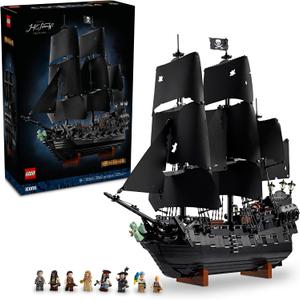 LEGO Icons Captain Jack Sparrow’s Pirate Ship Building Set for Adults, Ages 18+ - Room Decor for Office, Bedroom or Shelf - Collectible Black Pearl Ship for Pirates of The Caribbean Fans - 10365