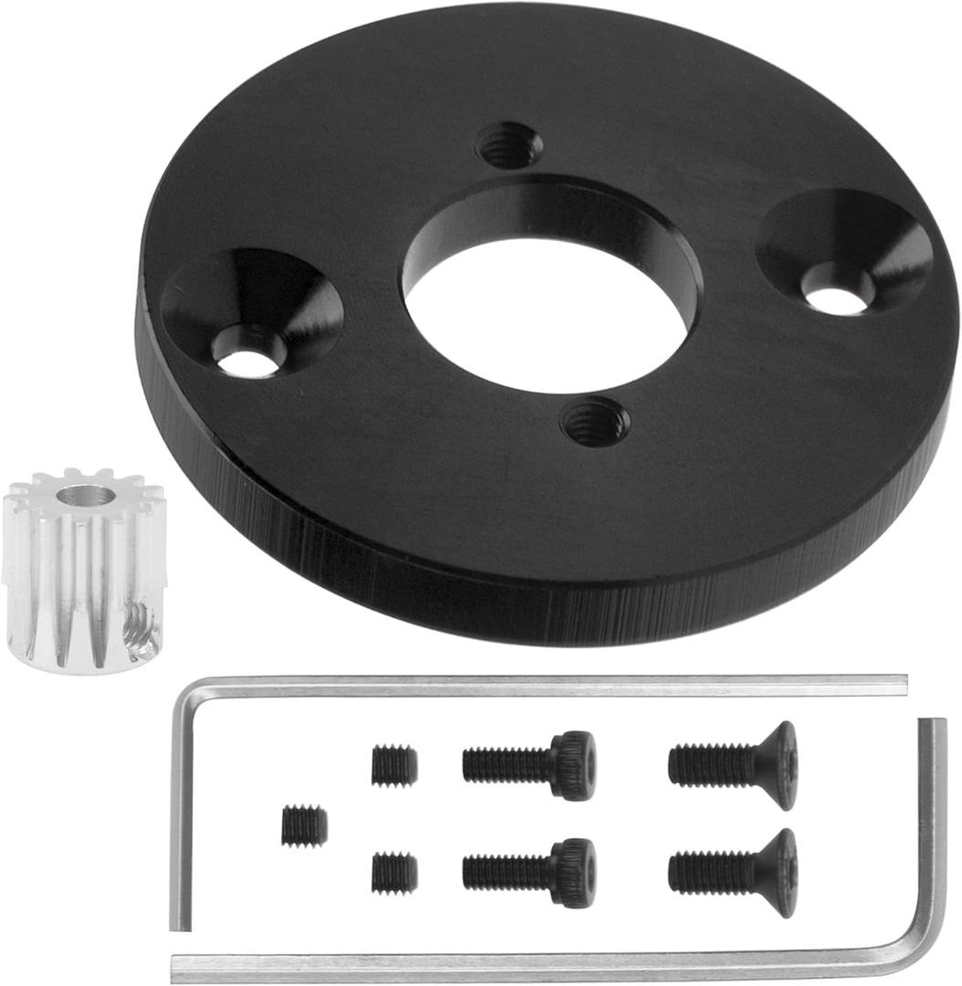 Aluminum Motor Mount Plate 390 to 540/550 Motor Base Bracket w/13T Gear Compatible with MN86S MN86 MN86KS MN86K MN128 1/12 RC Car Upgrade Parts (Black)