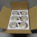 6 Pcs Christmas Mini Coffee Mugs Gifts with Plaid Ribbons Red Black Plaid Xmas Tree Truck 5 oz Christmas Ceramic Cups for Tiered Tray Decor Holiday Party Bar Kitchen Decorations