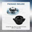 DICMIC Transfer Tank Vented Cap w/Threaded Neck, Venting Pressure Tank Cap with 2 Inch Base, Diesel Fuel Tank Cap Fit for Diesel Transfer Tank, Fuel Transfer Tank & Vented Fuel Storage Tank
