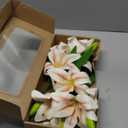 18 Artificial Lily Flowers with 12 Heads Fully Bloomed Lilies and 6 Buds, Short Stem Tiger Lily Fake Flowers for Wedding Bouquet Home Party Hotel Office Floral Arrangements (Champagne Gold)