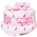 Inflatable Baby Seat for Babies 3-36 Months[Squeaky Sound & Anti-Fall Design] Inflatable Chair with Sound-Making Ears, Baby Seat for Sitting-Up Practice, Built-in Air Pump (Pink Bunny)