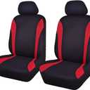 Flying Banner Car Seat Covers Front Set Breathable Mesh Seat Protector Fabric Polyester Cover Easy Installation SUV CAR Woman Lady Femal (Front Set, Black Red)