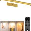 EZVALO Picture Lights for Wall, 6000mAh Rechargeable Battery 16 Painting Light with Remote, 3 Color Temps Wireless Art Light for Gallery, Living Room, Hallway (Gold)