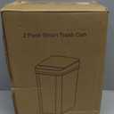 Yatmung 2 Pack - Skinny Trash Bin Sensor Motion 2.5 Gallon Touchless Bathroom Trash Can - Smart Trash Can with Lid - Electric, Narrow, Plastic, Auto Open - Small Slim Automatic Garbage Can (Black)