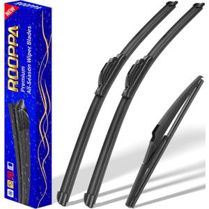 3 wipers Replacement for 2012-2017 Kia Rio/2012-2019 Hyundai Accent, Windshield Wiper Blades Original Equipment Replacement - 26"/16"/11" (Set of 3) U/J HOOK