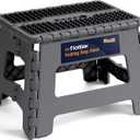 Flottian 9" Folding Step Stool for Adults and Kids Holds Up to 300 lbs,Non-Slip Folding Stools with Portable Handle, Compact Plastic Foldable Step Stool for Bathroom,Bedroom, Kitchen Gray
