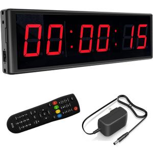 LED Digital Countdown Wall Clock Fitness Timer Stopwatch for Gym (2.3inch Digital High)