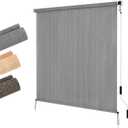 LUCKUP Outdoor Sunshade Roller Shades 5'Wx6'H (60" Wx72 H), Roll up Exterior Patio Shade Blinds Privacy Screen w/ 90% UV Protection Shade Cloth for Pergola Porch Gazebo Balcony, Grey