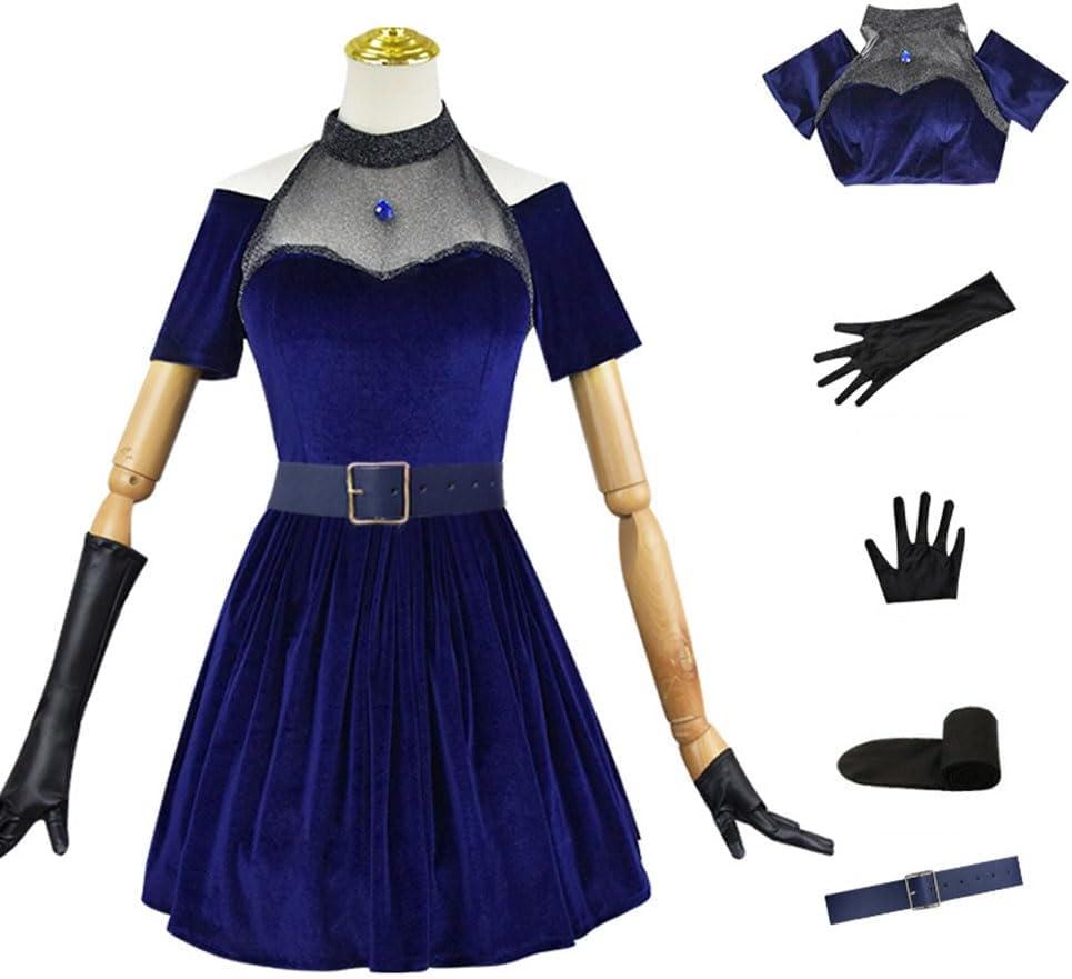 Women Cosplay Costume Lolita Costume Women Blue Dress Halloween Party (Large)