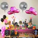 4 Pcs Disco Cowgirl Party Decorations, Silver Disco Ball Balloons Pink Huge Western Cowgirl Hat Foil Balloons for Western Theme Cowgirl Birthday Party Decorations Bachelorette Party Supplies