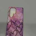 SHEDEER Designed for Samsung Galaxy S24 Ultra Case, with Shiny Camera Cover & Screen Protector, Fade-Proof Chic Pattern, Shockproof Protective, Slim Thin Phone Case for S24 Ultra, Rose Heart (3.Rose Heart)
