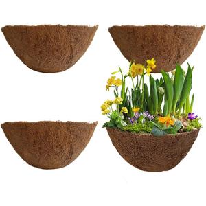 4PCS Hanging Basket Liner Coco Liner for Hanging Basket12 Inch Round Plant Basket Liners Coco Fiber Liner for Planters Coconut Coir Liner Flower Pot for Hanging Basket