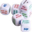 6 Pcs Drinking Dice Rolling Game, Drunk Frenzy Party Family Friends Gathering Game Adult Favor Toys